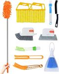 11 Pcs Blind Cleaner Duster Tool Kit – Mini &amp Window Blinds Cleaner Brush Set Air Vent &amp Track Cleaning Tools Window Groove &amp Sill Scrubber for Home Car AC Sliding Doors - Yellow
