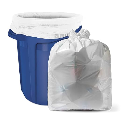 Aluf Plastics 12-16 Gallon White Trash Bags - (Pack of 2000) Linear Low Density Butene Star Seal Coreless Wastebasket Liners for Home Bathroom Kitchen Office and Everyday use