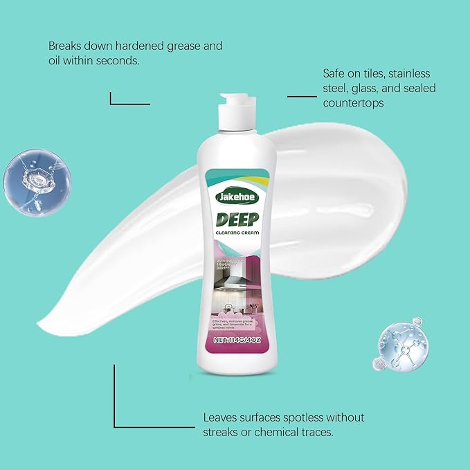 Household Grease Cleaner Multi-Purpose For Kitchen &amp Bathroom Dissolves Tough Grease Limescale &amp Stains No Dilution Easy To Use(2PCS)