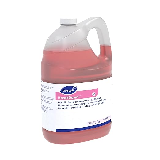 Diversey 94291110 Breakdown Odor Eliminator Enzyme Eliminates Odors &amp Stains on Hard Surfaces &amp Carpet Fresh Scent Concentrate 1-Gallon