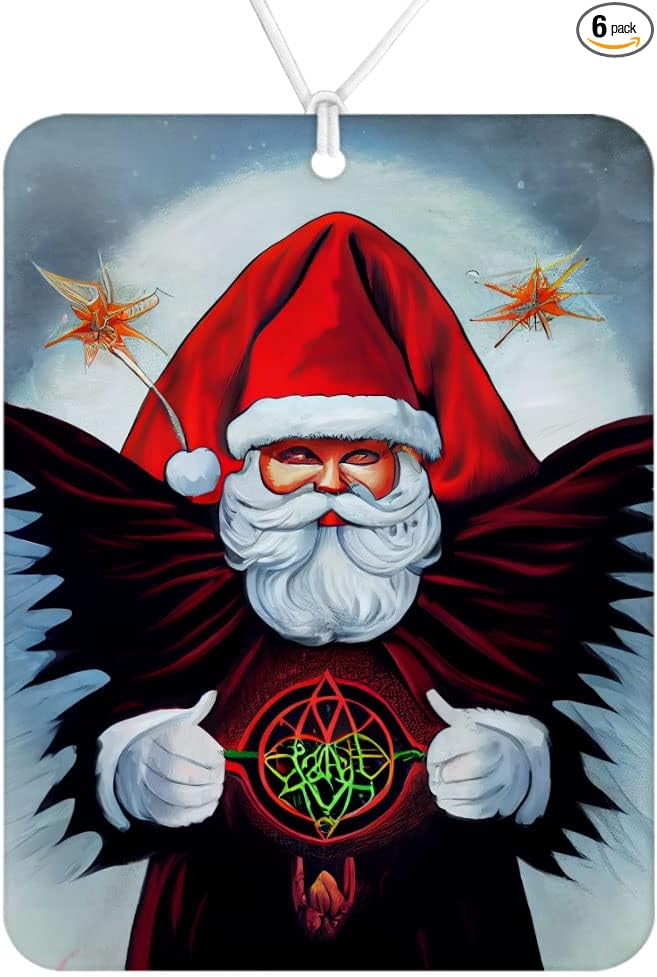 Funny Christmas Car Freshener Set of 6 - Gothic Style Car Air Freshener - Graphic Air Freshener for Car