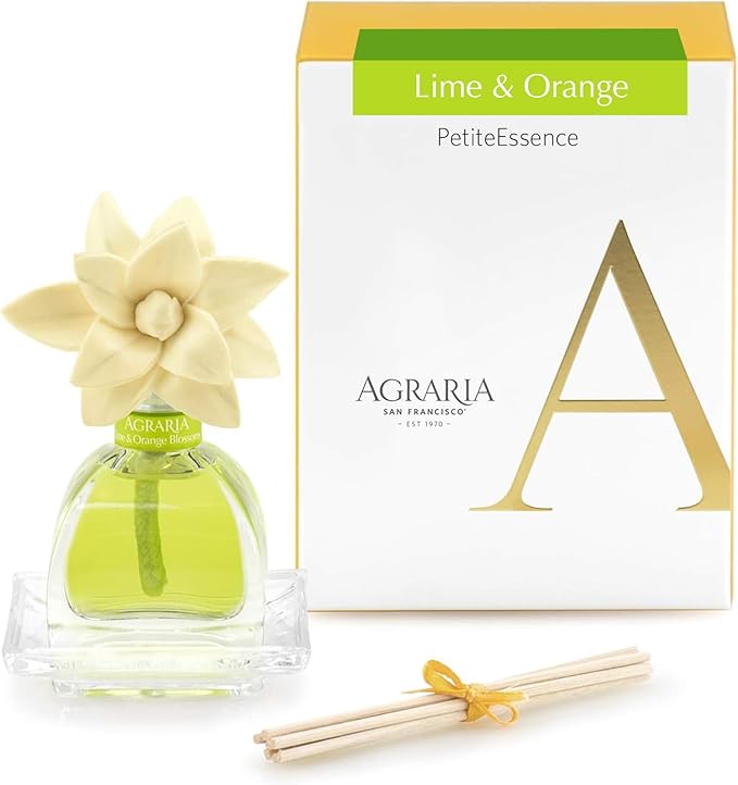 AGRARIA PetiteEssence Flower and Reed Diffuser Set Hand Crafted Sola Flower Botanical Home Fragrance Set Scented Oil Gift for All Occasions