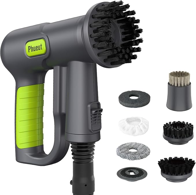 10-in-1 Electric Spin Scrubber Grill Brush with 2X Higher Cleaning Efficiency Electric Spin Scrubber for Cleaning with Steam Function(Steam Cleaner Not Included)