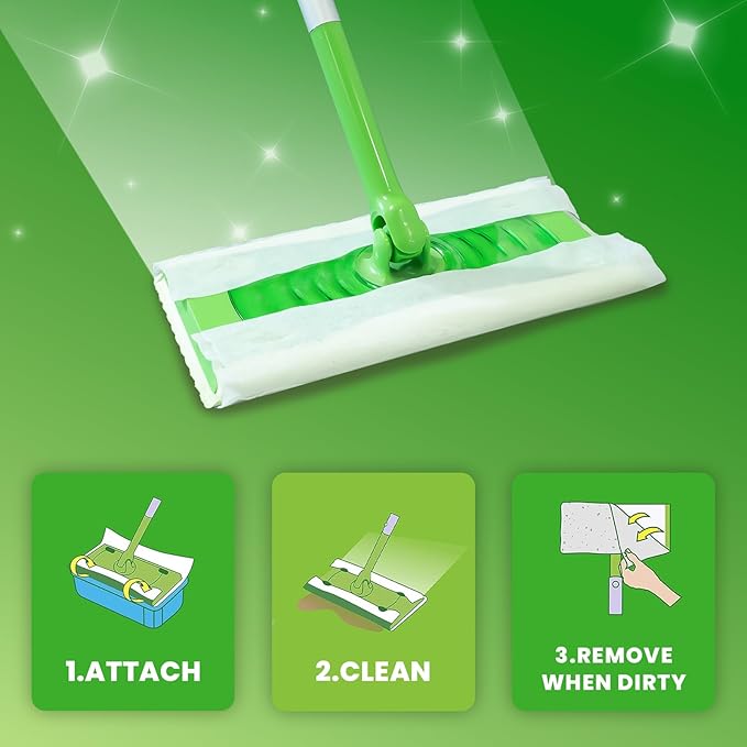 Upgraded Wet Mop Pads for Swiffer Sweeper Wet Mopping Cloths Refills64 Count