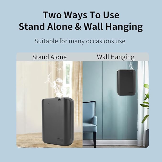 Smart APP Scent Diffuser Wall Mount Waterless Diffuser Silent Air Freshener Diffuser for Hotels Offices Conference Rooms Clubs (Black)