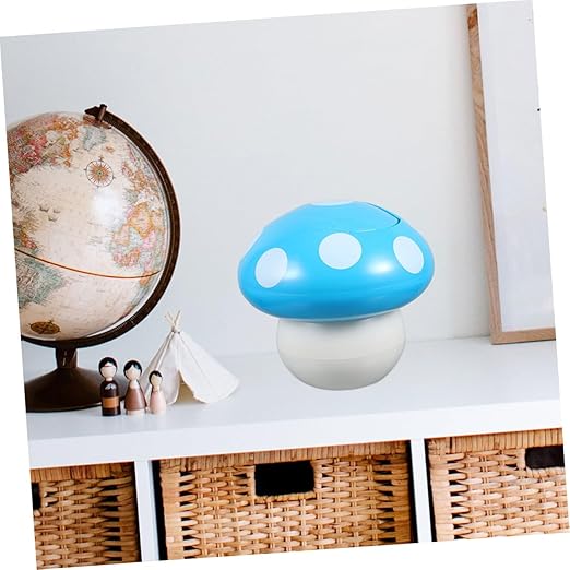 PRETYZOOM 2pcs Decorative Mushroom Desk Trash Can Small Waste Basket for Office Kitchen Bedroom Mini Bin Cover
