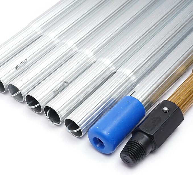 Water Fed Pole Kit Water Fed Brush 26ft Water Fed Cleaning System Aluminum Outdoor Window Cleaner with Hose Cleaning and Washing Tool for Solar Panel