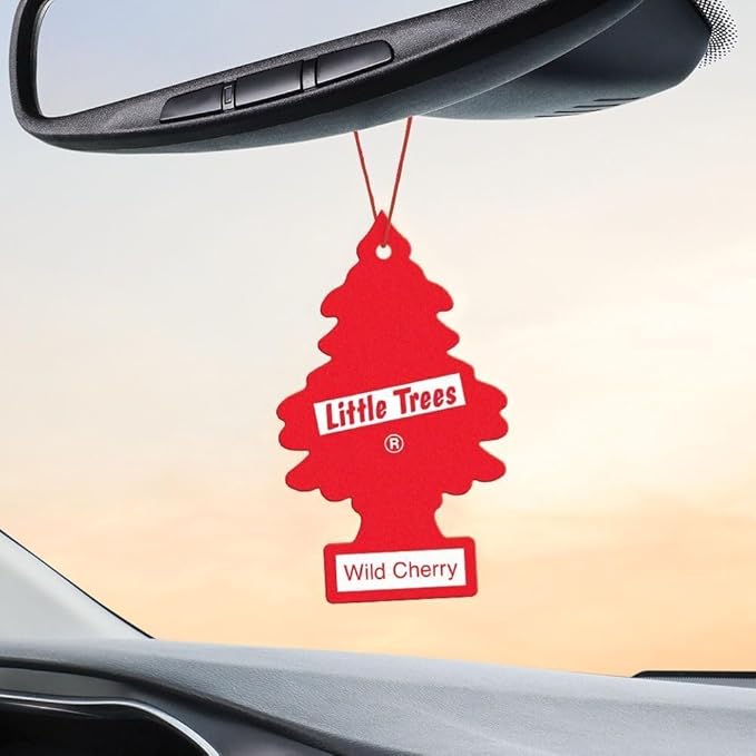 LITTLE TREES Car Air Freshener | Hanging Paper Tree for Home or Car | Wild Cherry | 24 Pack