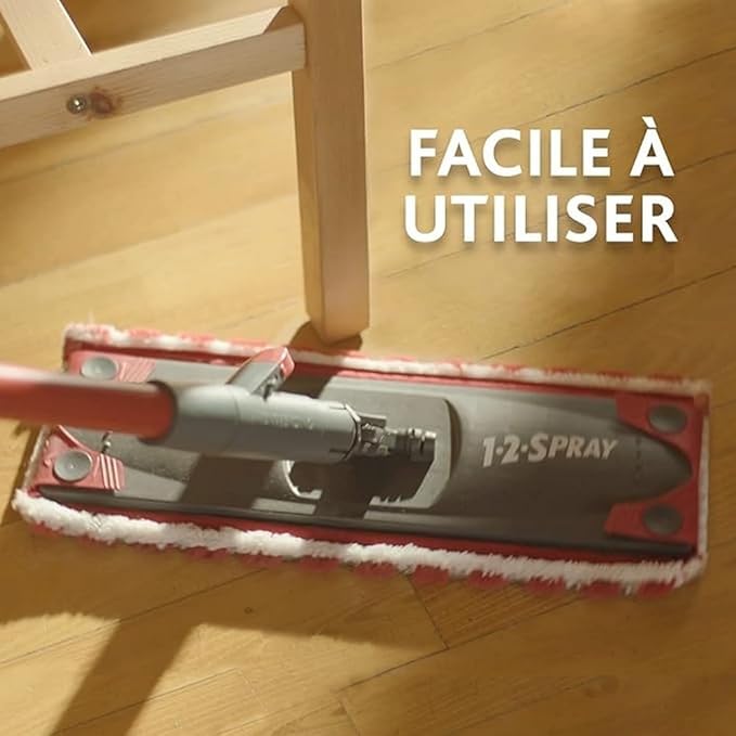 Vileda 1-2 Spray Mop - Microfibre Mop with Built-in Spray Reservoir No Bucket Required Suitable for All Floor Types