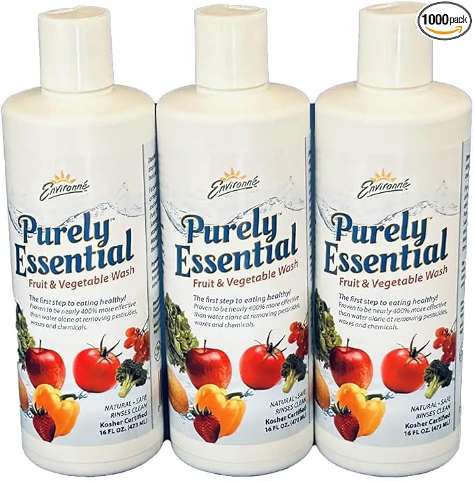 Purely Essential Fruit &amp Vegetable Wash Natural Produce Cleaner 16 Fl Oz (3 Pack)