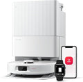 roborock Qrevo Series Robot Vacuum and Mop 8000Pa Suction Upgraded from Qrevo S Anti-Tangle Brush Smart Obstacle Avoidance Auto Mop Washing All-in-One Dock 200RPM Spinning Mops White(QV 35A)