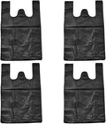 GLEAVI 200pcs Black Plastic Garbage Bags 48.5x31cm Thickened Kitchen Trash Bags with Handles for Home Office Bathroom Use
