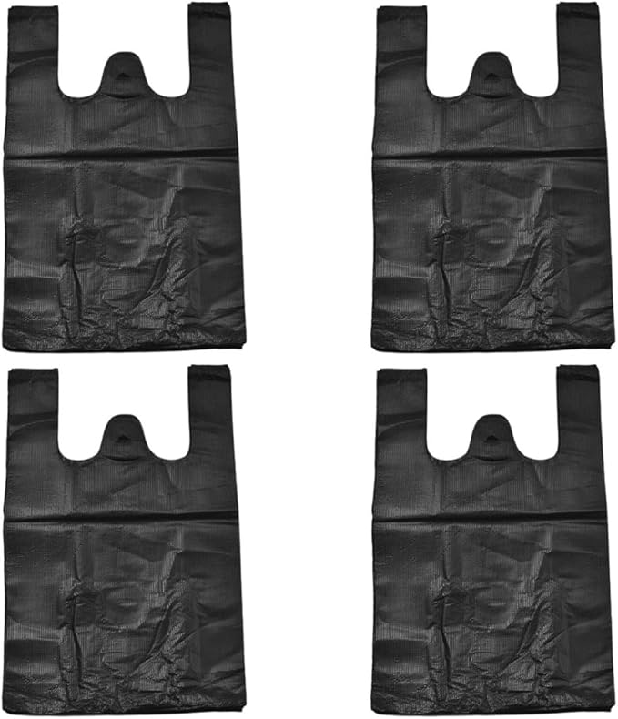 CLISPEED Plastic Garbage Bags 48.5x31cm 200pcs Thickened Kitchen Trash Bags with Handles for Home Office Bathroom Bedroom Use