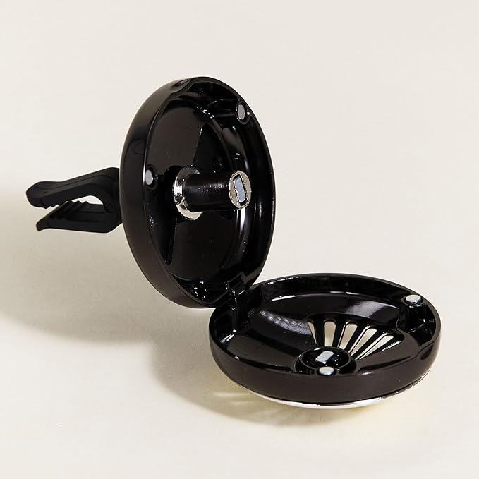 MAISON BERGER - Adjustable Refillable Car Air Freshener Vent Clip Diffuser Set - 1.75 Diameter x 1.25 Depth - Made in France (On/Off Flash - Gun Metal)