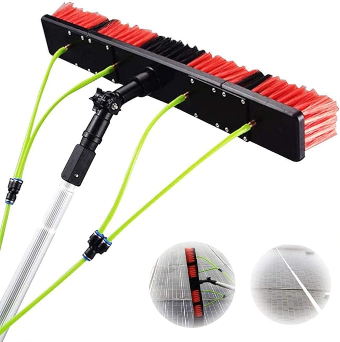 Glass Cleaning Brush Home Water Fed Telescopic Pole Kit Solar Panel Brush Rotating for Photovoltaic PanelCleaning Photovoltaic and Solar Panels 3-12M Washing Set Equipment Extension Pole C