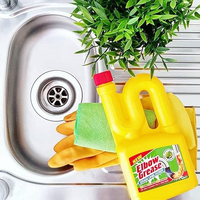 Elbow Grease Drain/Sink Unblocker - Heavy Duty Cleaner- Quickly and Easily Remove Sinks Baths Showers Blockage – All-in-One Drain Unblocking Kit(Elbow Grease Drain Unblocker Liquid-PK03)