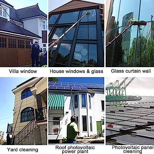 Telescopic Water Fed Brush Extendable Long Reach Window Cleaner Equipment Suitable for Window Glass Solar Panel35Cmbrush-39.4Ft/12M55cmbrush30FT/9M