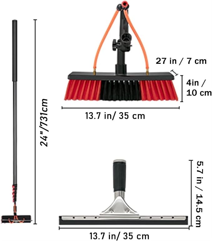 Telescopic Cleaning BrushTelescopic Hydrocleaner3m-12m Water-fed BrushGlass Wall CleaningWindow Cleaning KitCleaning Photovoltaic and Solar Panelswith SqueegeeWashing Trucks(10.8M/36FT)