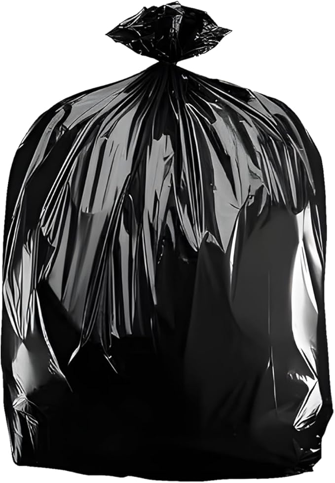 Heavy-Duty Trash Bags Black 24 x 32 Inch 10-13 Gallon 100 Count Extra Strong Garbage Bags for Kitchen Restaurant Business Indoor Outdoor UseThickened garbage bags 60cm x 80cm