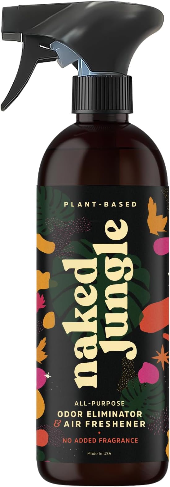 Naked Jungle Premium Plant-Based Odor Eliminator for Strong Odors Air Freshener Spray Non Toxic Air Fresheners For Home Room Deodorizer No Added Fragrances (16oz 24oz &amp 32oz)
