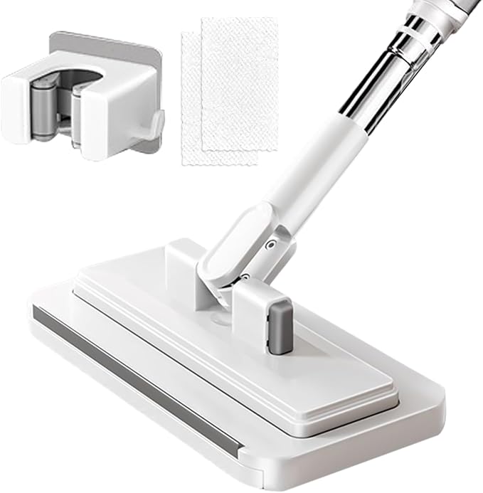 No Wash Mop Automatic Clip Design 16x110cm Mini Mop Zero Touch Cleaning Tool Wet and Dry Use for Home Kitchen Bathroom Living Room Hardwood Tile Laminate Floor