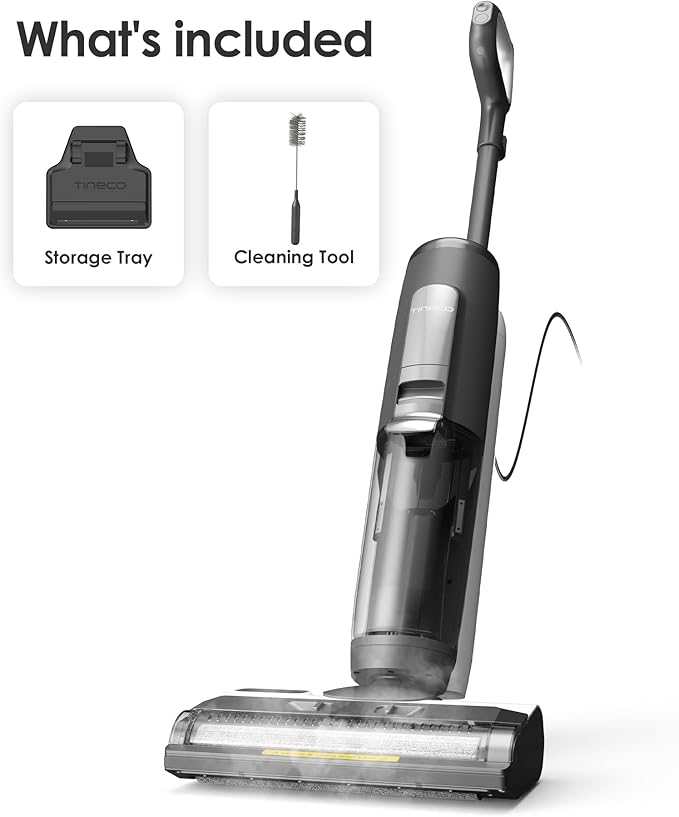 Tineco iFLOOR 5 Steam Wet Dry Vacuum All-in-one Steam Mop Hardwood Floor Cleaner Great for Sticky Messes 248℉ High-Temp Steam Self-Cleaning with steam