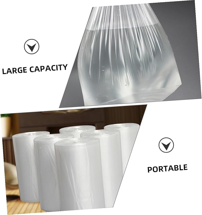6 Rolls Thickened Small Trash Bags Disposable Plastic Garbage Can Liners for Bathroom and Bedroom Wastebaskets 45×50cm 30 Bags Per Roll