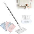 Mini face Towel Lazy-Person Style mop with Locking Head and extendable Gap dust Collector for Cleaning 100 cm Long Handle Floor Sweeping Rod That can be Used for Flat Sweeping (1 mop + 10 Cloths)