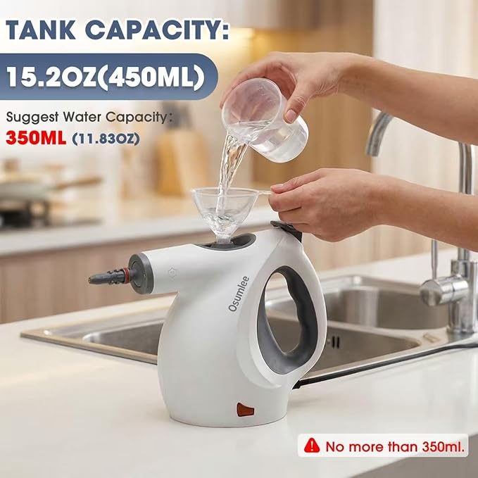 Pressurized Handheld Steam Cleaner with 14 pcs Accessories 15.2OZ Multi-Purpose Portable Steamer for Cleaning Multi-Surface Steamer for Home Floor Grout