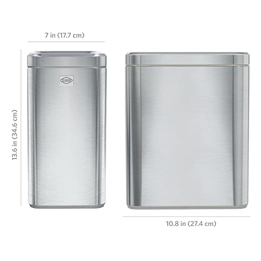 Clorox Slim Open Trash Can - 2.6 Gallon (10 Liter) Small Metal Waste Basket with Removable Bucket for Narrow Spaces - Stainless Steel Garbage Bin for Bathroom Bedroom or Office