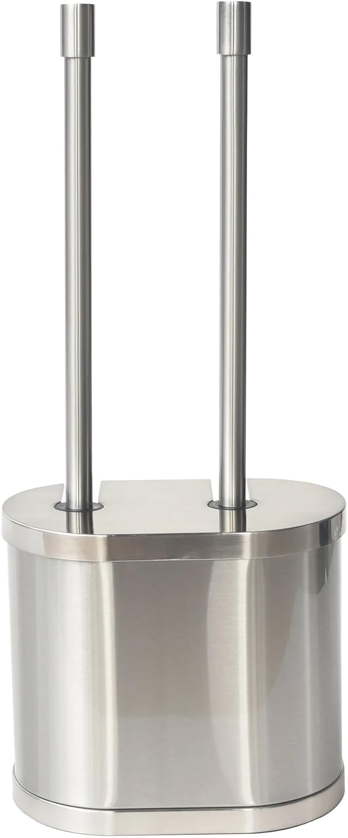 Brushed Nickel Metal Toilet Bowl Brush and Plunger Set – Durable Bathroom Cleaning Essential with Sleek Finish