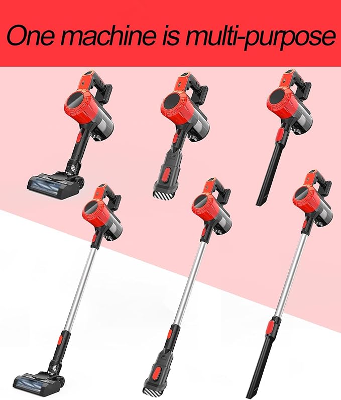 Vacuum Cleaner for Home for Milwaukee 18V Battery 48-11-1850 30KPA 6in1 Cleaner for Home with Wall Bracket Stick Vacuum Cleaner for Hard Floor Car Pet Hair Cleaning (NOT Included Battery)