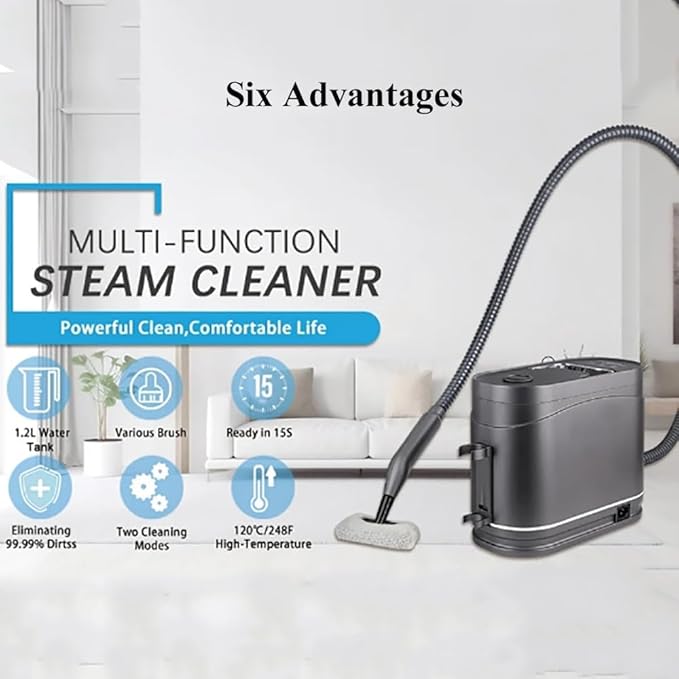 Steamer for Cleaning 1500W Multifunctional Steam Cleaner 1.2L Water Tank105-120°C Handheld Steamer