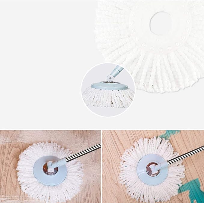 MopSpin Bucket Floor Cleaning System with Extended Adjustable Handle and 2 Microfiber Pads