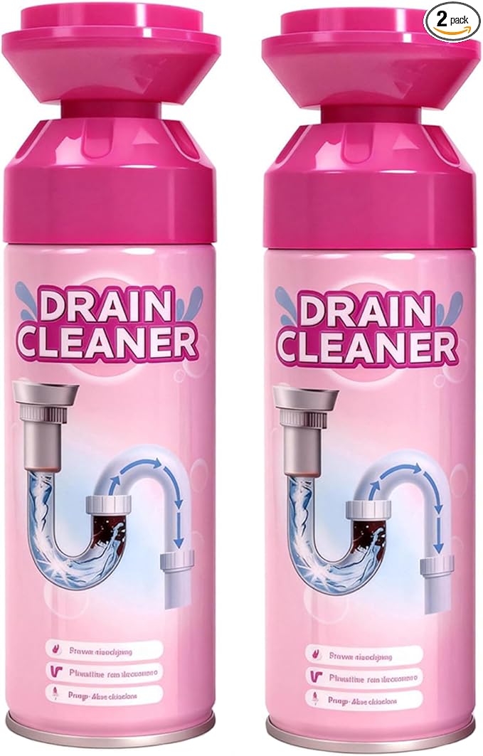 Foaming Sink Drain Cleaner: Drain Clog Remover for Kitchen Bathroom Tubs and Showers (2 pack)