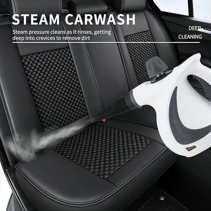 Handheld Steam Cleaner Multipurpose 1050W Motor 9 Accessories 3.0BAR High-Pressure Steam 135°C Fast Steam 0.4L Tank 8-10 Mins Runtime – for Kitchen Bathroom Car Furniture (ashen)
