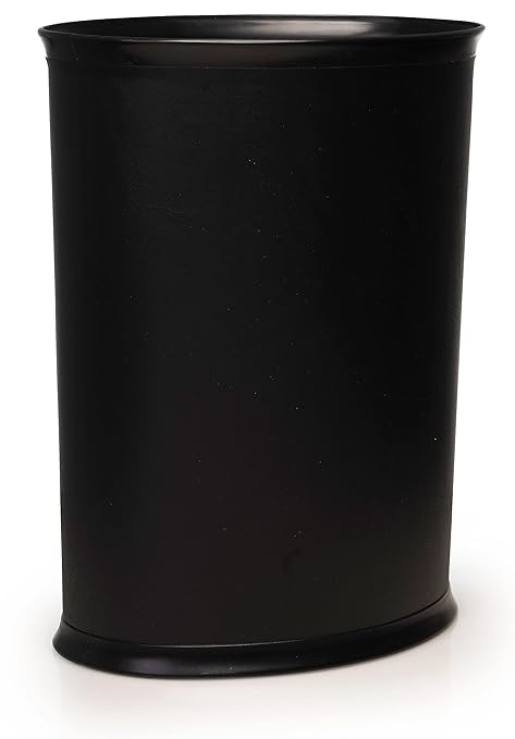 Stephanie Imports Made in USA 5-Gallon Black Plastic Waste Basket (10.25” L X 12.5” H)