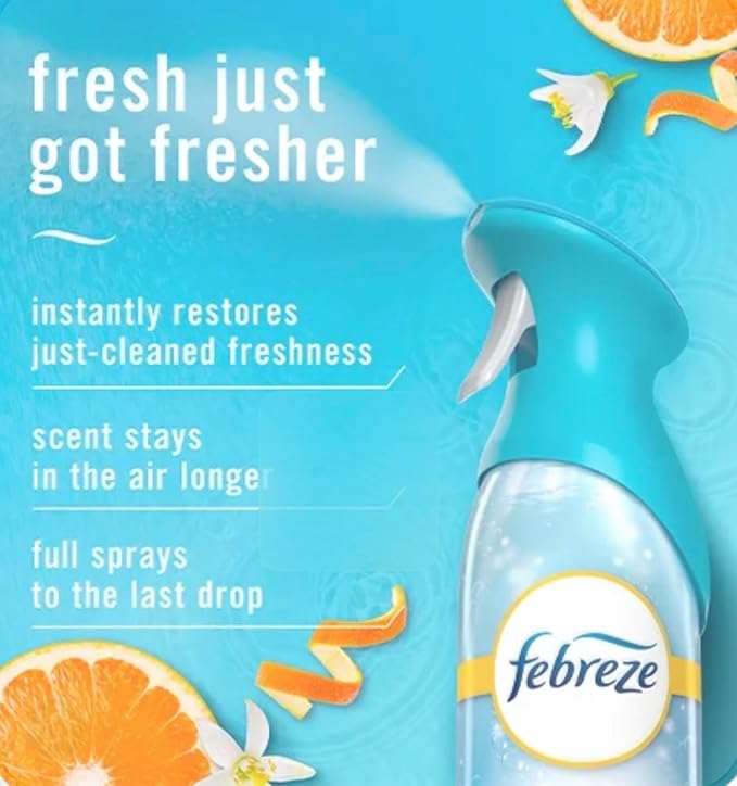 Febreeze Air Mist Refresh and Energize Rejuvenating Water Zesty Orange Blossom 2 Pack