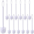 12 Pcs 17.3 Inch White Toilet Brush Bulk with Hook Hole Long Handle Toilet Bowl Cleaner Scrubber for Bathroom Household Cleaning Supplies Christmas Home Gifts