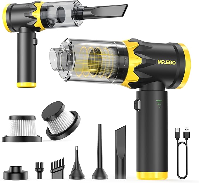 Mr.ego Handheld Car Vacuum Portable Cordless 20000Pa High Power Suction Mini Vacuum Cleaner 4-in-1 Portable Vacuum for Car Home Office &amp Desk Cleaning