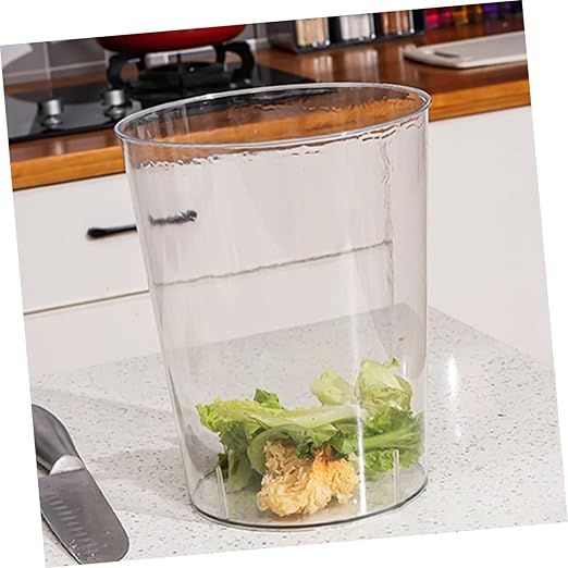 Alipis Transparent Modern Wastebasket Nordic Style Office Trash Can Simple Design Rubbish Bin for Home Bedroom Kitchen and Hotel Use Capacity