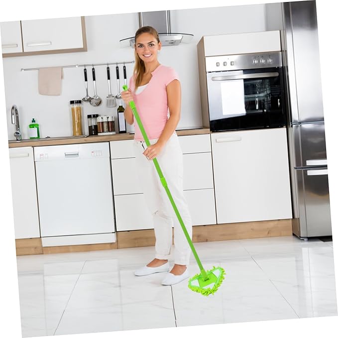 Adjustable Telescopic Triangular Mop with Extension Pole for Easy Floor and Glass Cleaning Lightweight and Portable Home Mop Cleaner for Efficient Dust and Dirt Removal