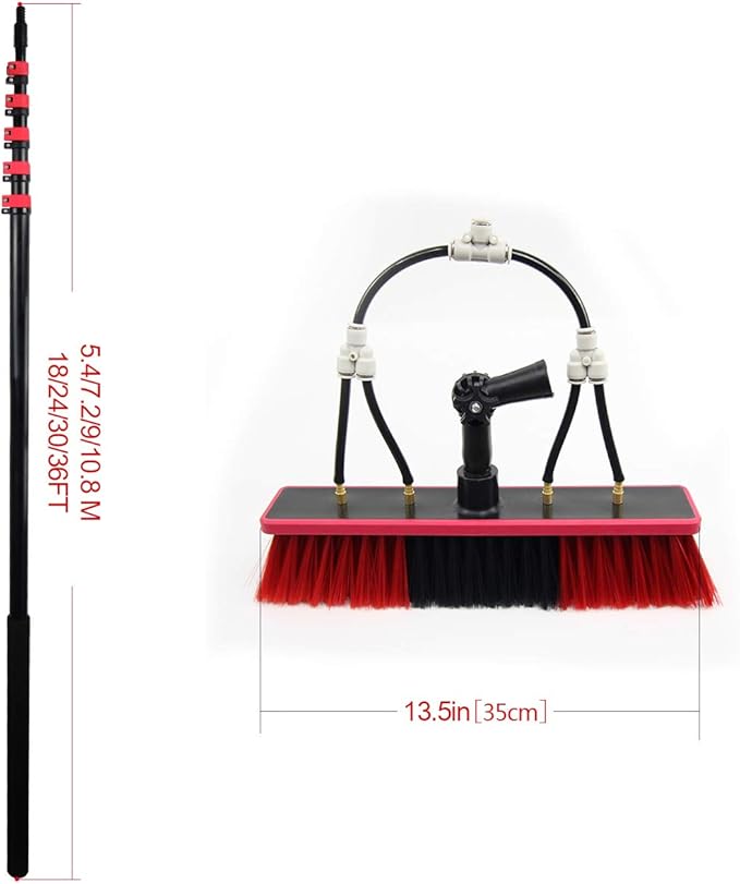 Glass Cleaning Brush photovoltaic Panel Cleaning Tool Solar Panel Water Spray Cleaning Brush Extension Pole a Portable Telescopic Pole Glass Scraper