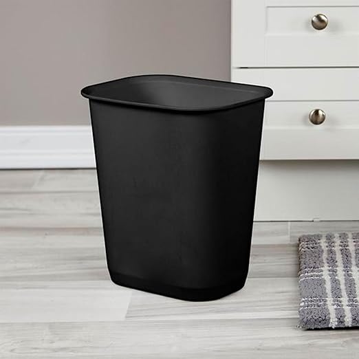 Sterilite 3 Gallon Rectangular Wastebasket Small Home Kitchen or Bathroom Trash Bin Accommodates 4 Gallon Trash Liner 24 Pack Black