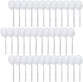 Zhehao 80 Pcs Toilet Bowl Brush Soft Swab Toilet Bowl Bulk White Reusable Long Plastic Handled Cleaners Scrubber Mop with Silk Cotton for Home Bathroom 15 x 3 Inch Without Cone Cup