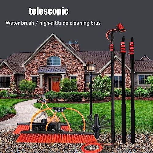 Glass Cleaning Brush Home Water Fed Telescopic Pole Kit Solar Panel Brush Rotating for Photovoltaic PanelWindow Cleaning Pole Water Fed Pole Kit Water Fed Telescopic Brush Photovoltaic Pane