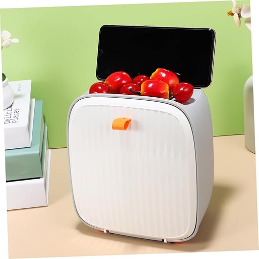 Vaguelly Mini Desktop Trash Bin Lid Stylish Rubbish Can for Office and Bedroom Compact Wastebasket Organizer for Countertop Bathroom and Dorm Use
