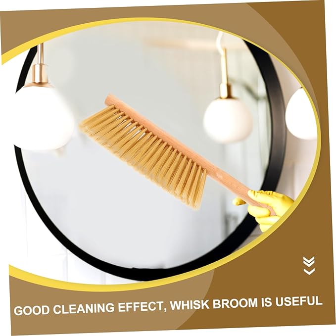 VALICLUD 1set Wooden Hand Broom Dustpan Compact Whisk Broom for Bed and Sofa Cleaning Lightweight and Portable Dust Brush for Easy Storage and Efficient Dust Removal