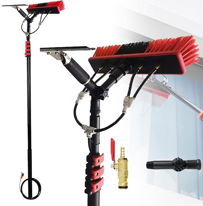 Telescopic Window Cleaner glass cleaning tool Water Fed Telescopic Brush for cleaning solar panels and window glass overhead cleaning10.8M/36FT
