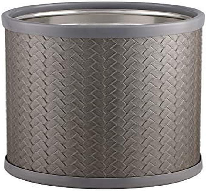 Kraftware San Remo Silver Round Waste Basket 10.75 inch